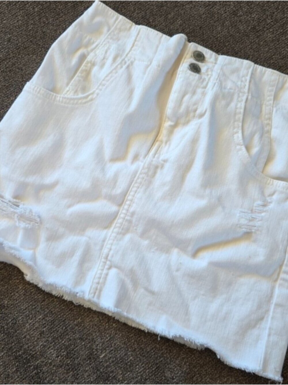 White Denim 💖Mini Skirt - Picture 2 of 3